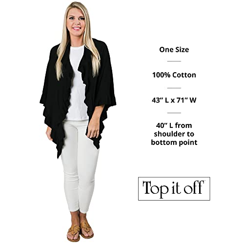 Ava Ruffle Wrap - Women’s Triangle Shawl - Made from 100% Natural Cotton - Fashion Wrap-Around Layering Scarf2