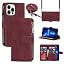 9 Card Slots Lanyard Burgundy