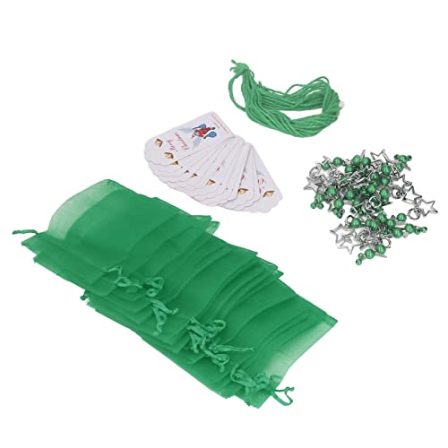 Pwshymi Exquisito Juego de Llavero de Estrella con Decoración de árbol de Navidad para Fiestas y Hogar, 20 Diseños Duraderos de Acero Inoxidable (Verde)