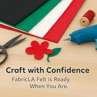 FabricLA Acrylic Felt Fabric | Soft, Non-Stiff Material | 72” Wide, 1.6mm Thick | Felt by The Yard for Crafts, Sewing, Padding & DIY Projects | 8 Yard (Black)