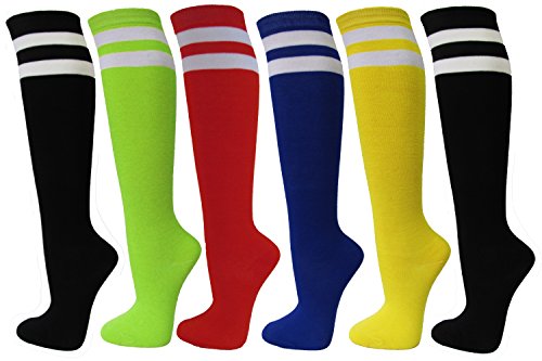 Image of SocksKnee Women Multi-Pack Colorful Variety Design Assorted Activewear Knee-High Stocking Socks, 9-11
