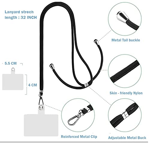 Image of MELLO Mobile Lanyard, Universal Cell Phone Lanyard with Adjustable Neck Strap, Phone Tether Safety Strap Compatible with Most Smartphones, Black