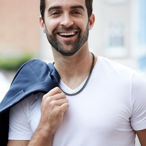 IEFLIFE Cuban Link Chain Necklace Gifts for Men - Gifts for Him Husband Son Grandson Necklace, Anniversary Birthday Gift for Him, 7mm Width Stainless Steel Cuban Link Chain Necklaces for Man Jewelry3