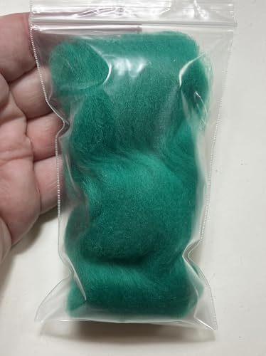 LM026-005 MOREZMORE Wool Roving for Needle Felting 5g Pine Green Merino 100% Wool Fine Grade