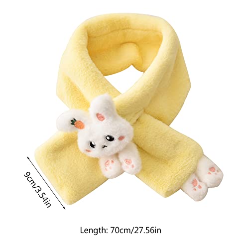 Girls Winter Warm Thicken Scarfs Cartoon Shape Faux Plush Cross Collar Scarf Shawl Lovely Warm Soft Scarf Plush Sca4