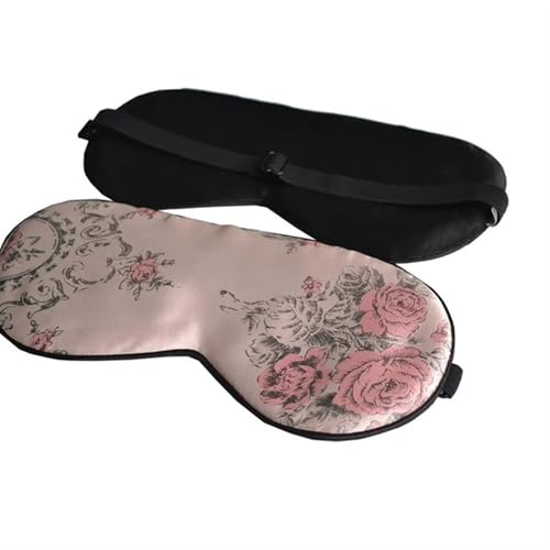 AHIOJEGX Antifaz para Dormir Seda Antifaz for Dormir de Seda Pura, diseño Floral, Parasol de Seda, Suave con los Ojos vendados, Ayuda for Relajarse en Viajes, Ajustable, Multicolor(NO.12)