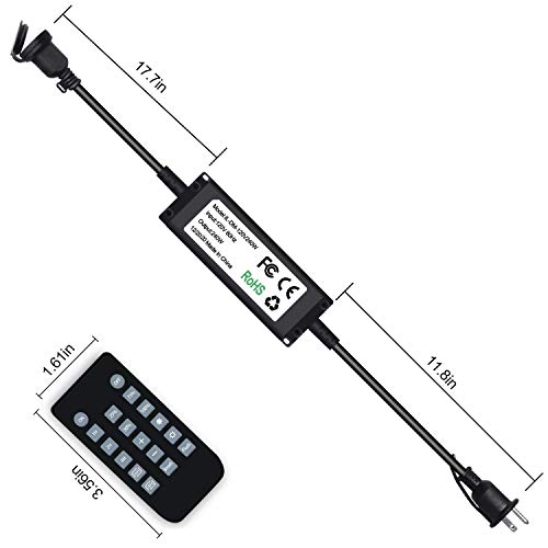 Surpholed 240W Outdoor Dimmer For String Lights 2 & 3 Prong - Weatherproof 50Ft Wireless Remote Control Dimmer With Fuse Protection - Timer,Memory,Diy Remote Dimmer For Dimmable Led Bulbs #TOP1