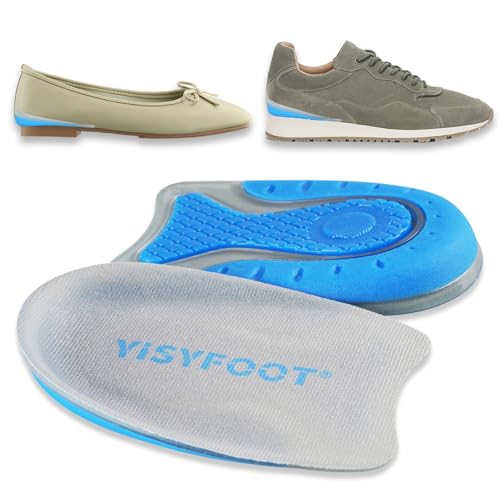 YISYFOOT Heel Cups for Heel Pain Relief, Gel Heel Pads for Shock-Absorbing, Shoes Inserts for Achilles Tendonitis, Bone Spurs, Women & Men Comfort (Blue, Large)