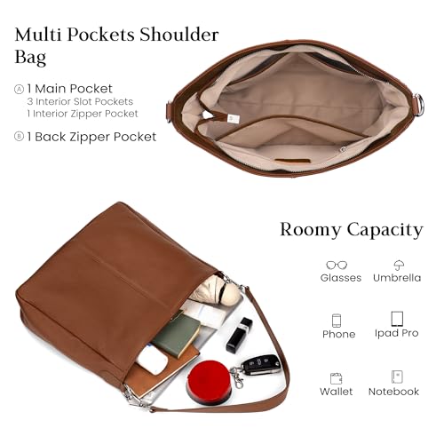 Image of befen Soft Genuine Leather Hobo Bags Purse for Women Crossbody Shoulder Bag