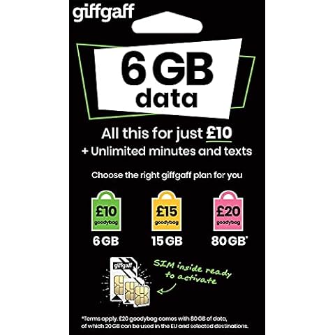 Giffgaff O2 Multi-Size SIM Card with Bonus Credit Cover