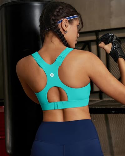 Image of RUNNING GIRL Sports Bras for Women High Support, Adjustable Straps High Impact Racerback Bra with Hook Closure Molded Cup