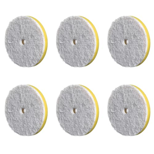 Image of RUPES 9.MF160M Pack of 6 Yellow D-A Fine Microfiber Polishing Pads 160mm | Compatible with 6 inch Backing Plate | Enhances Final Finish & Gloss | Quick Removal of Moderate Defects