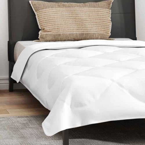 Parure de lit blanche microfibre anti-plis housse de couette 220x155 cm résistante - 7