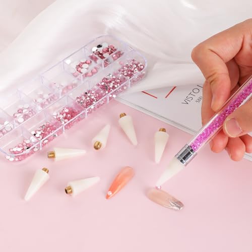 10 lápis de cera para strass, pontas de cera para ferramenta de strass, pontas de cabeça de substitu