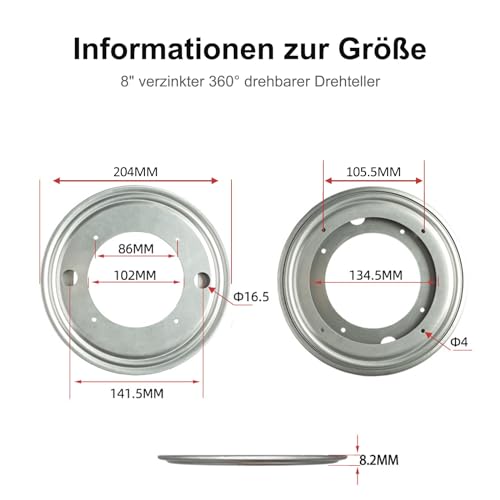 360Grad Drehlager Drehplatte Kugelgelagerter Drehteller, Universal Möbel Drehteller Für Hocker, Tische, Bücherregale
