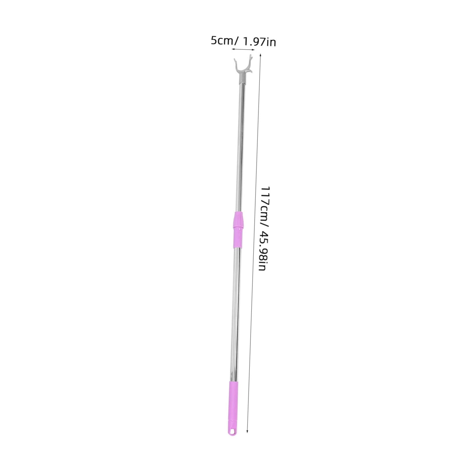 OKUMEYR 2pcs Telescoping Clothes Pole Clothesline Reach Stick for Closet Space Saving Design Rods for Dorms and Home Use