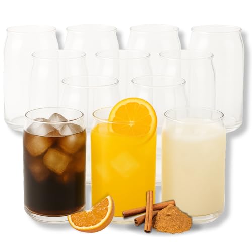 La Mejor Selección de Caracteristicas de un vaso de vidrio disponible en línea para comprar. 46 Set de 12 Vasos de Vidrio Tipo Lata 480 ml | Vasos Modernos y Cerveceros para Cerveza, Refrescos y Cócteles | Cristalería Aesthetic Apilable para Hogar, Cocina y Fiestas