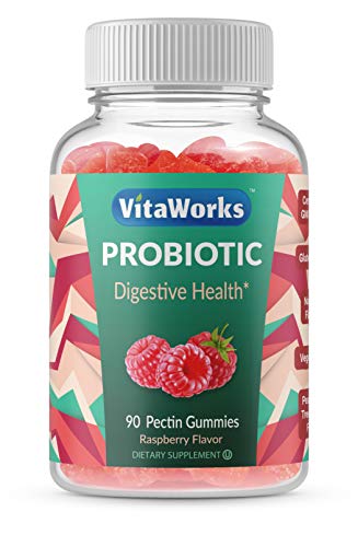 VitaWorks Probiotics  Great Tasting Natural Flavor Gummy Supplement  Gluten Free Vegetarian GMO-Free Probiotic Chewable  for Gut Health and Immune Support  for Adults, Man, Women  90 Gummies