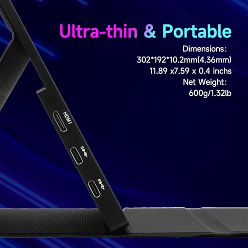 Image of Victrack 4K Touchscreen Pro Gaming Portable Monitor, 13.3 inch Ultra UHD (3840*2160), for handheld gaming pc, style as ASUS Rog Ally, Lenovo Legion go, 100% RGB IPS Display HDR Travel Monitor Smart Cover