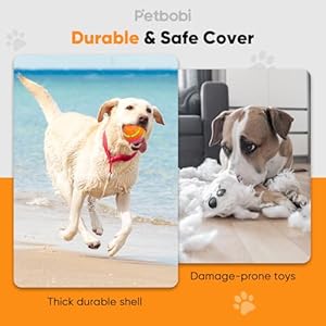 Petbobi active rolling ball for dogs  remote control interactive dog toys 2 modes motion activated self moving with usb rechargeable durable pet ball for medium large dog fun led light orange   cucciolini doodles