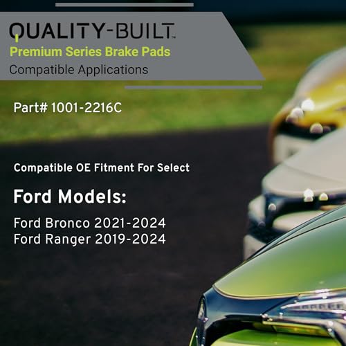 Image of QUALITY-BUILT Front Ceramic Brake Pads, Premium 1001-2216C, Compatible with 2019-2024 Ford (Bronco,Ranger)