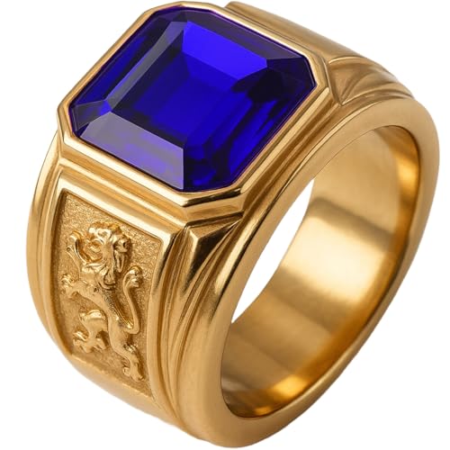 Anel Masculino Comendador Homem Formatura Solitário Azul (24)