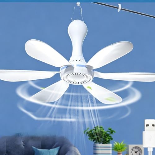 Ventilateur de plafond USB avec télécommande et 6 circulateurs blancs - 7