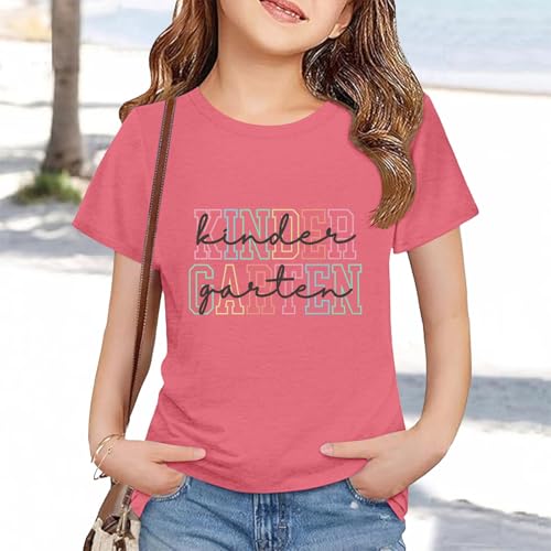 Girls Short Sleeve Preppy T Shirts Back to School First Day of School Tshirts Tops Loose Fit Cute Tees for Kids4