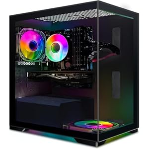 Gaming PC, Core i7 bis zu 3.9 GHz, Radeon RX 580 16 GB GDDR5, 16 GB RAM, 512 GB SSD, WiFi 600M, BT 5.0, RGB-Lüfter x 2, W10H64, Gamer PC Computer Desktop Rechner