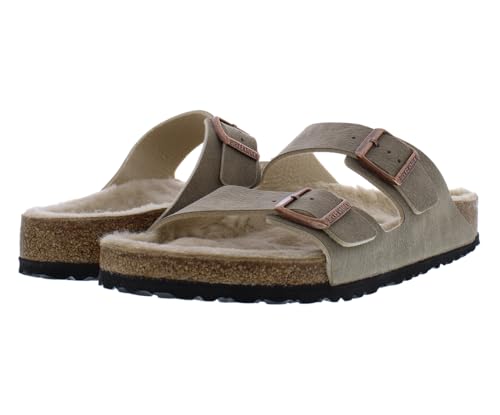 Image of Birkenstock Arizona Unisex Shoes Size 8, Color: Desert Dust Gray Taupe-Brown