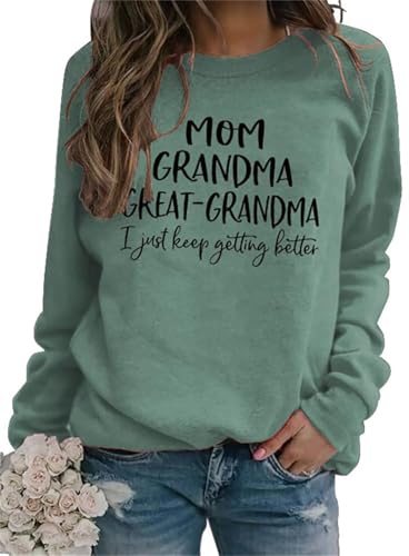 Jtvznmi Great Grandma Sweatshirt for Women Crewneck Casual Pullover Tops Loose Comfy Grandma Gifts Shirts Top Sweatshirts