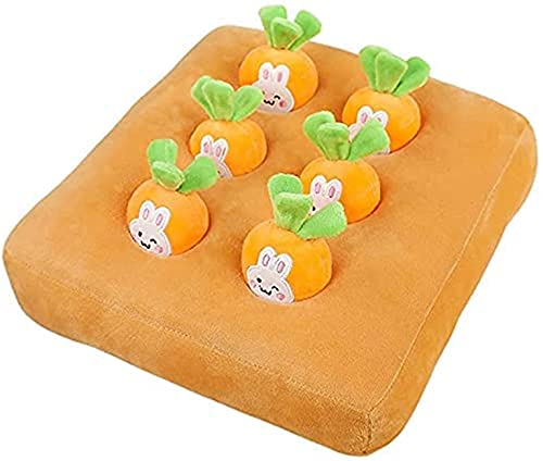 ノーズワーク イチゴ狩り ペット おもちゃ にんじん キノコ ノーズワーク おやつ隠し 訓練毛布 ペット 犬 分離不安 ストレス解消 集中力向上/嗅覚訓練 おもちゃ 運動不足 食いすぎる対策 噛む 知育 餌隠し丈夫 (にんじんうさぎ,6個)