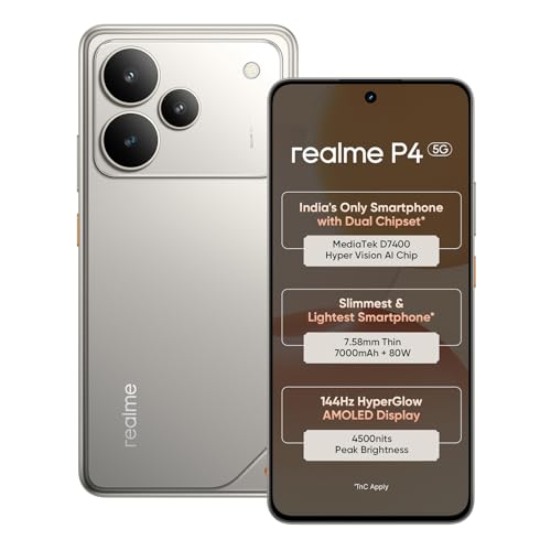 realme P4 Smartphone (Steel Grey, 128.0, GB, 6.0, GB)