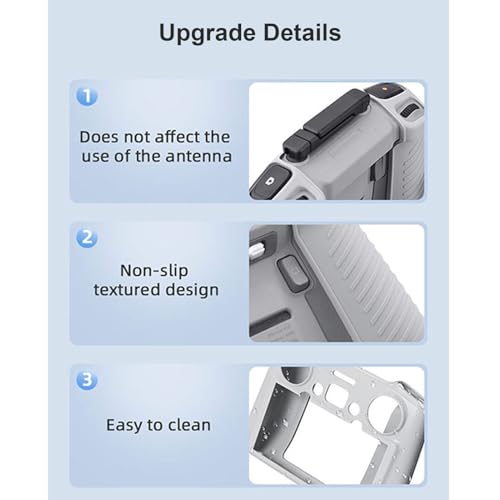 Silicone Skin Cover for DJI RC 2 Remote Control Protective Case for DJI Air 3 Controller Non-Slip Sleeve Drone Accessories (Grey) - Image 4