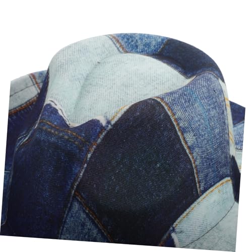 BESPORTBLE Western Patchwork Cowboy Hat for Outdoor Events Vintage Style Wide Brim Print Cap Comfortable Flat Top3