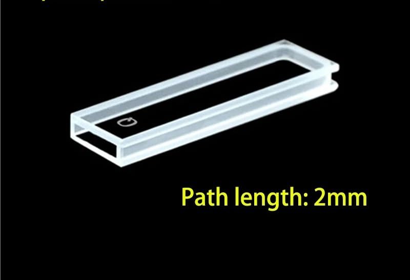 2 cuvette in quarzo con coperchio, lunghezza del percorso 2 mm, for spettrofotometro da laboratorio(High precision)