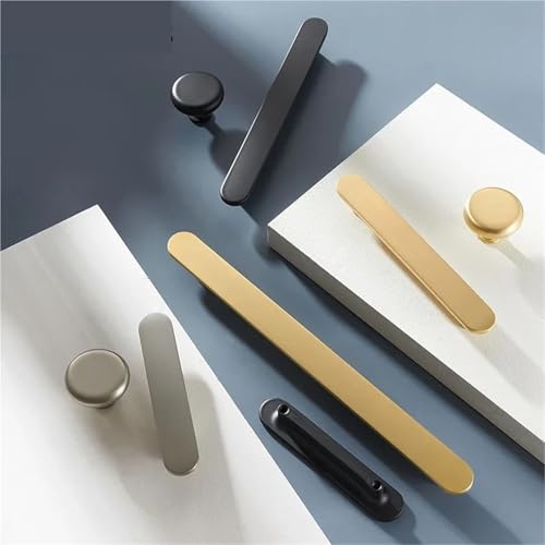 Tirador redondo de aleación de zinc macizo con acabado premium negro mate para armarios altos 2