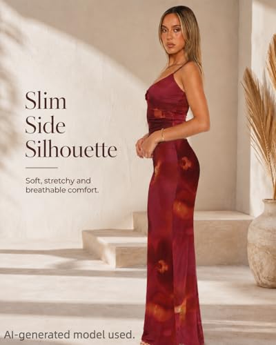 Image of Two Piece Skirt Set for Women - Sexy Sleeveless Spaghetti Strap Pleated Tank Top Maxi Long Skirts Sets