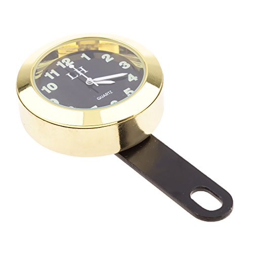 figatia Suporte de Relógio com Discagem à Prova D'água para Motocicleta Prata + Amarelo