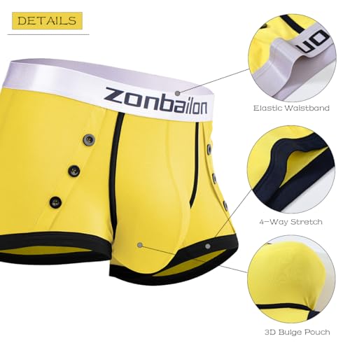 ZONBAILON Men's Bulge Pouch Boxer Briefs Ultra Soft Short Legs Stretch Underwear Trunks2