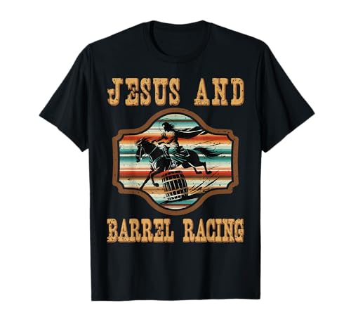 Jesús barril carreras vaquera serape vaquero caballo cristiano Camiseta