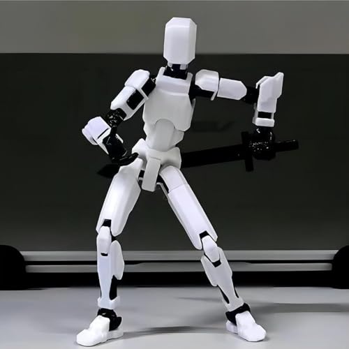 Image of DANONI Assembly Completed Upgrade Titan 13 Action Figure, 3D Printed Action Figure Set, Dummy Robot 13, Multi-Articular Action Figures for Desktop Decorations (White-Assembly Completed)