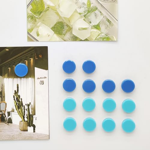 ZDZBLX Fridge Magnets, 20 PCS Strong Mini Magnet, Heavy Duty Craft Magnets, Blue Round Cute Magnet for Fridge Whiteboard - Image 4
