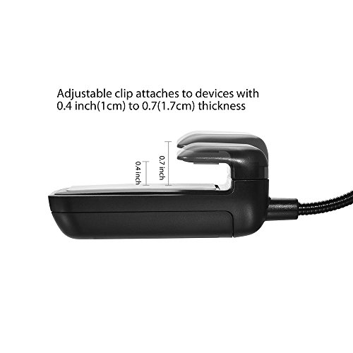LOAMO Book Light Clip-On LED Reading Light Flexible Neck with 2 Levels of Lumen Intensity for Nook, eBook Readers, Tablet, Book, Textbook and More