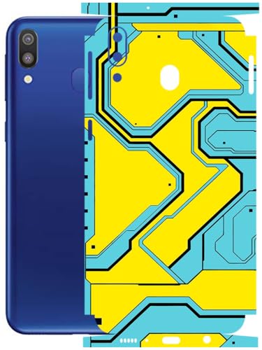 Image of AtOdds - Full Body Back Screen Guard Protector Film - Lamination Wrap Skin Sticker Compatible with Samsung Galaxy M20 | Scratchproof Matte Finish (YellowLane)