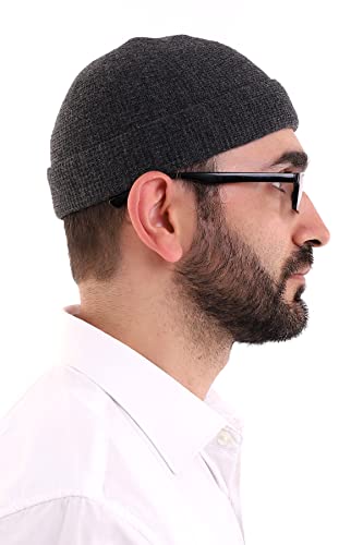 ihvan online Turkish Muslim Winter Velvet Roll-up Edge Kufi Hats for Men, Taqiya, Takke, Peci, Islamic Caps, Islamic Gifts