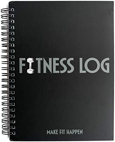 Black Fitness Journal Workout Book - Fitness Planner - Daily Log Planner - Workout Log Book for Weight Loss, Lifting, WOD for Men & Women to Track Goals & Muscle Gain -Workout Accessories