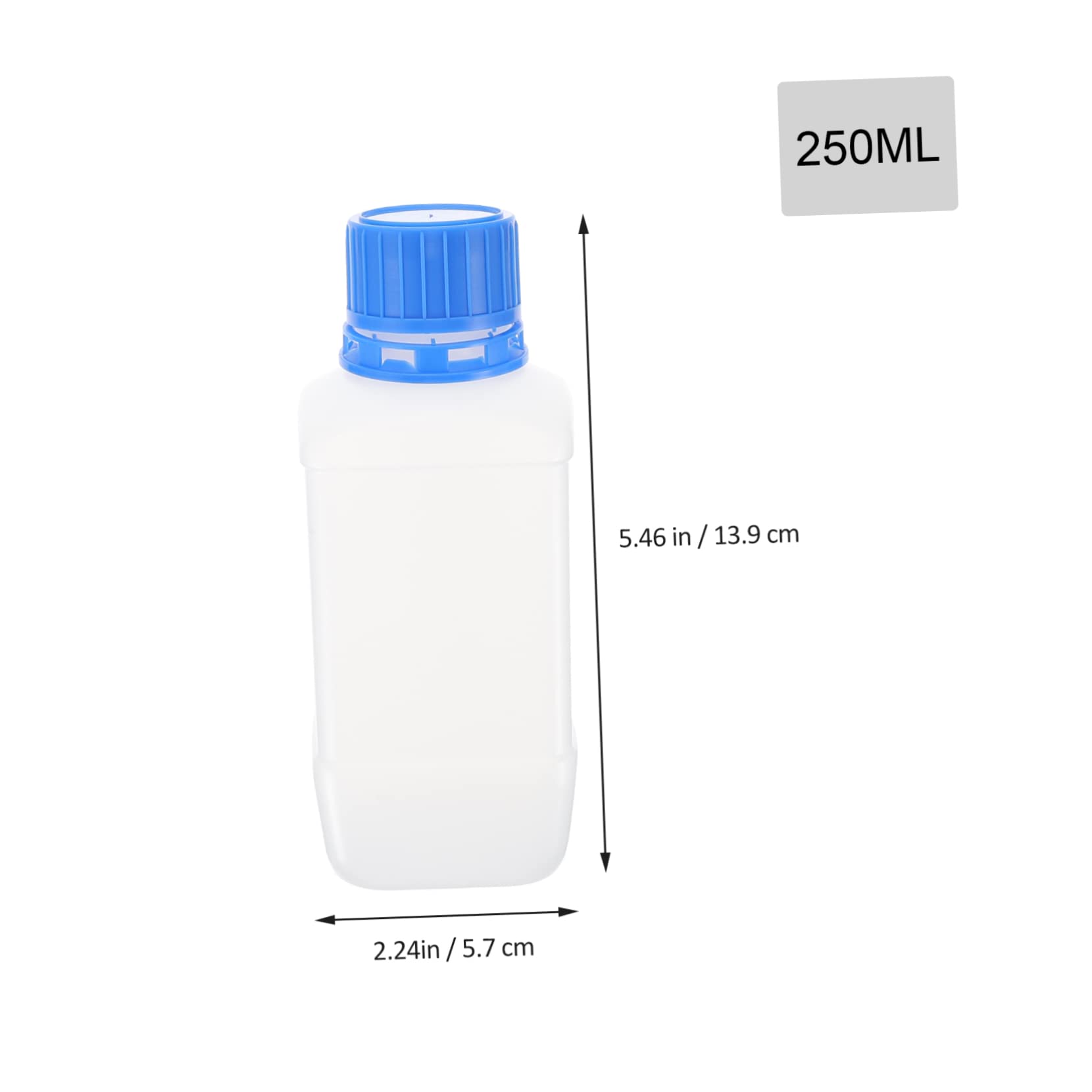 FUNOMOCYA 5pcs Wide Mouth Square Reagent Plastic Bottles Lab Chemical Reagent Bottles
