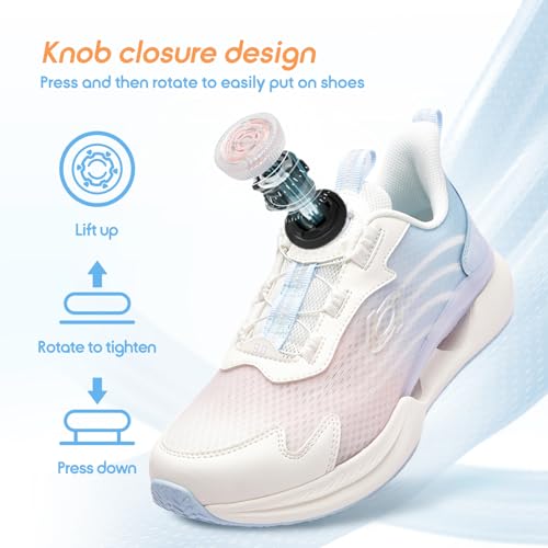 Balabala Turn Lock Boys Sneakers Girls Sneakers Kids Sneakers Tennis Shoes Breathable Running Walking Athletic Shoes3