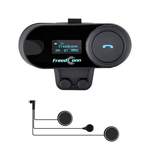 FreedConn TCOM-SC Motorcycle Communication Systems Helmet Bluetooth Headset Intercom with Soft Mic Cord (LCD Screen/FM Radio/Handsfree/800M/ 2-3Riders)